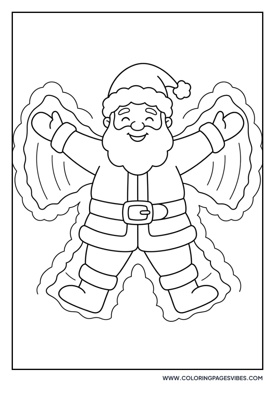 Santa Making a Snow Angel