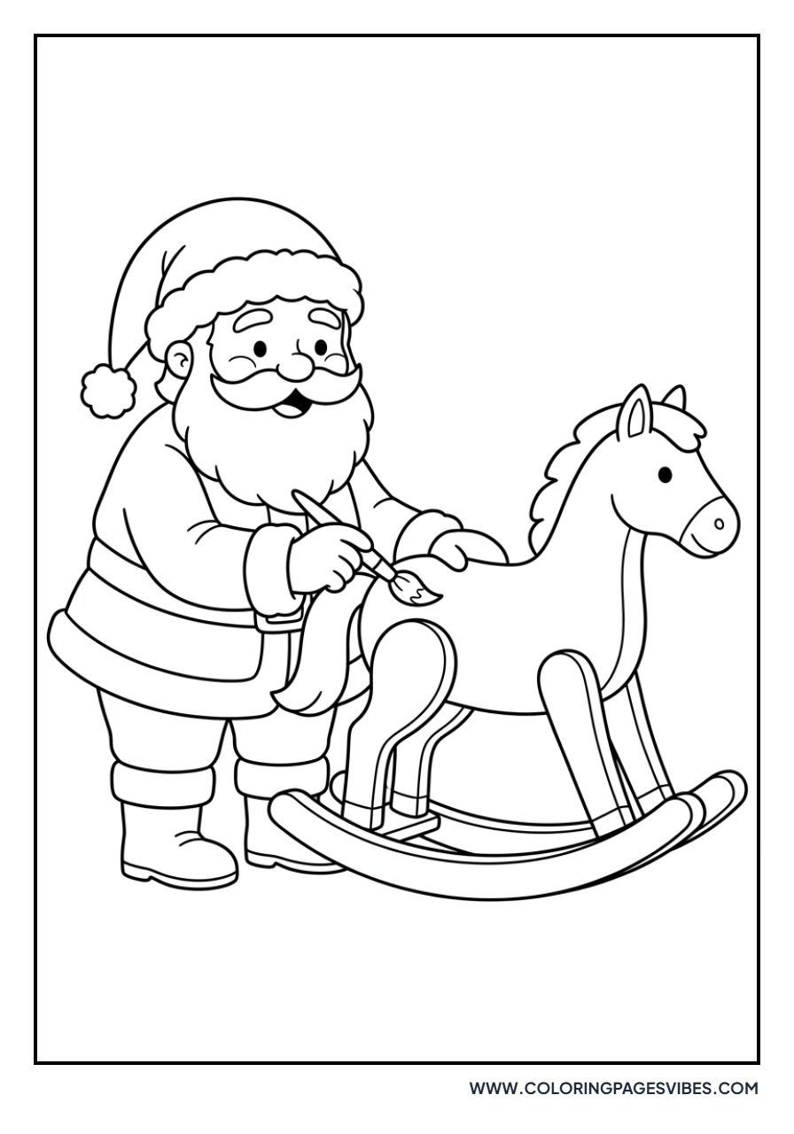 Santa Painting a Toy