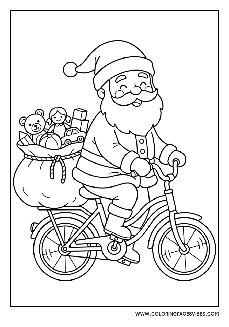 Santa Riding a Bicycle