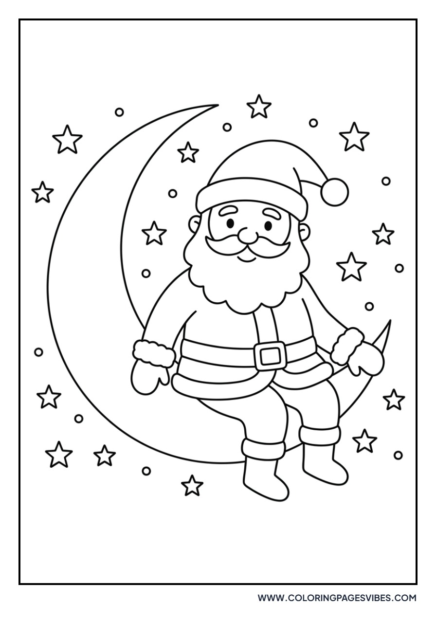 Santa Sitting on a Moon
