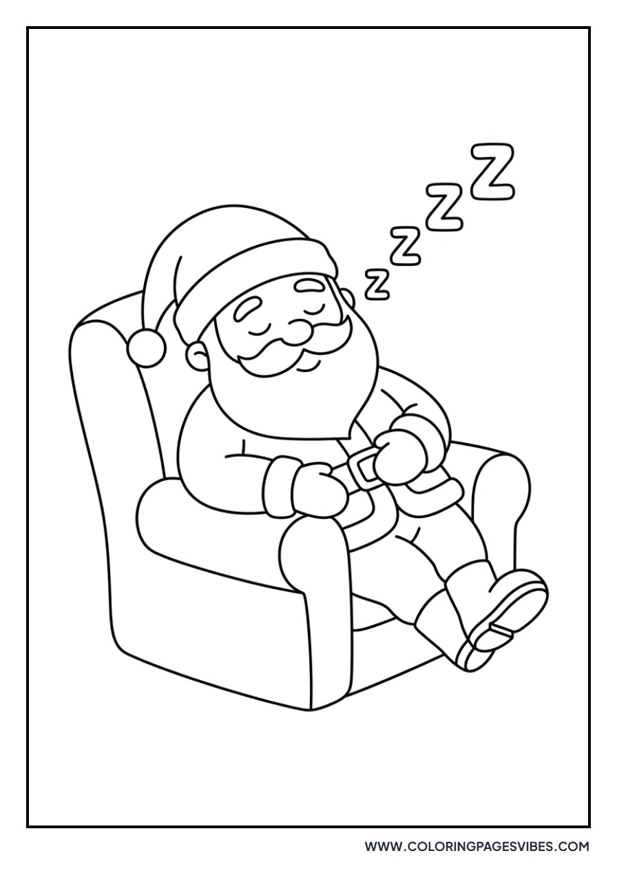 Santa Sleeping in a Chair