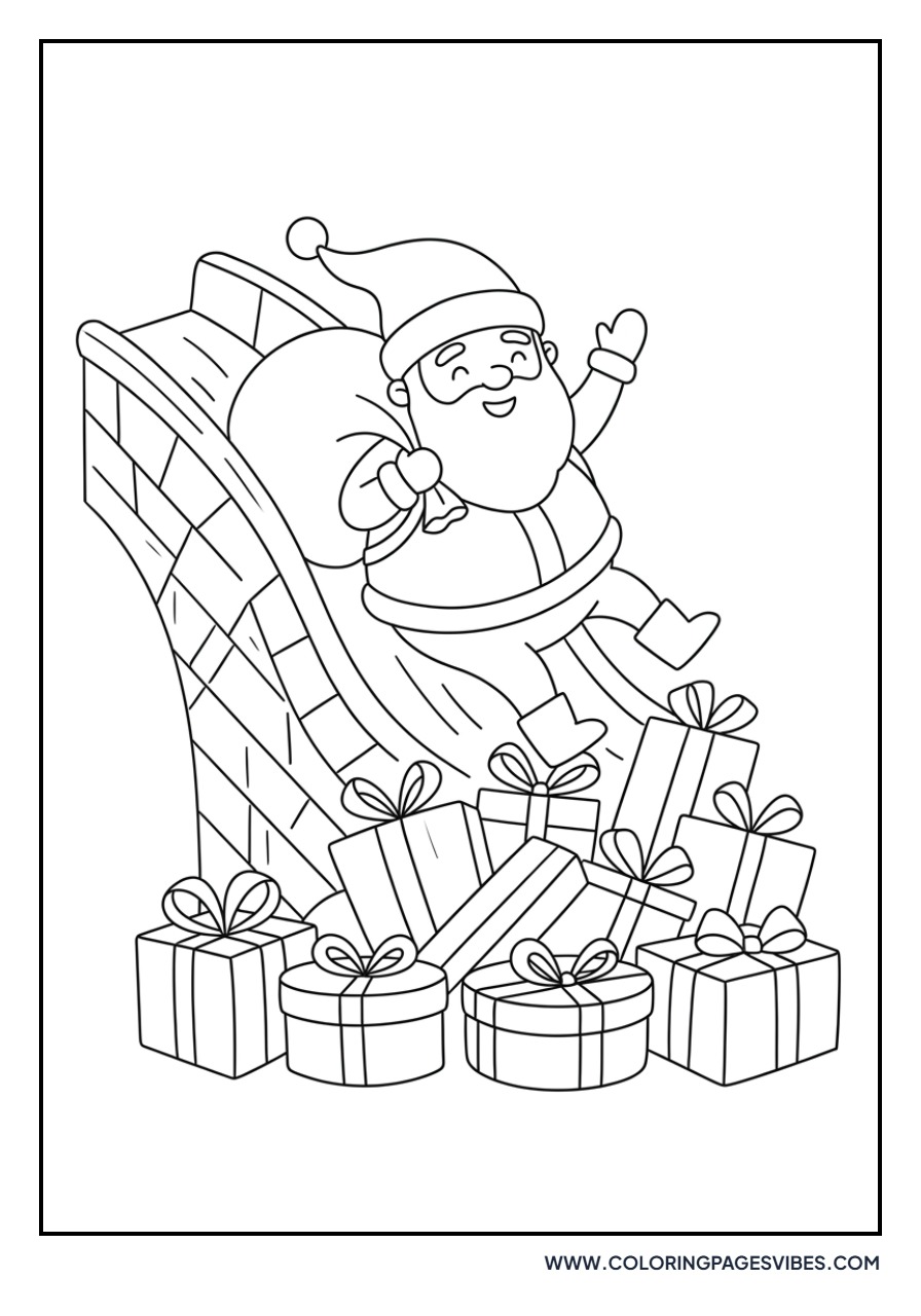 Santa Sliding Down a Rainbow