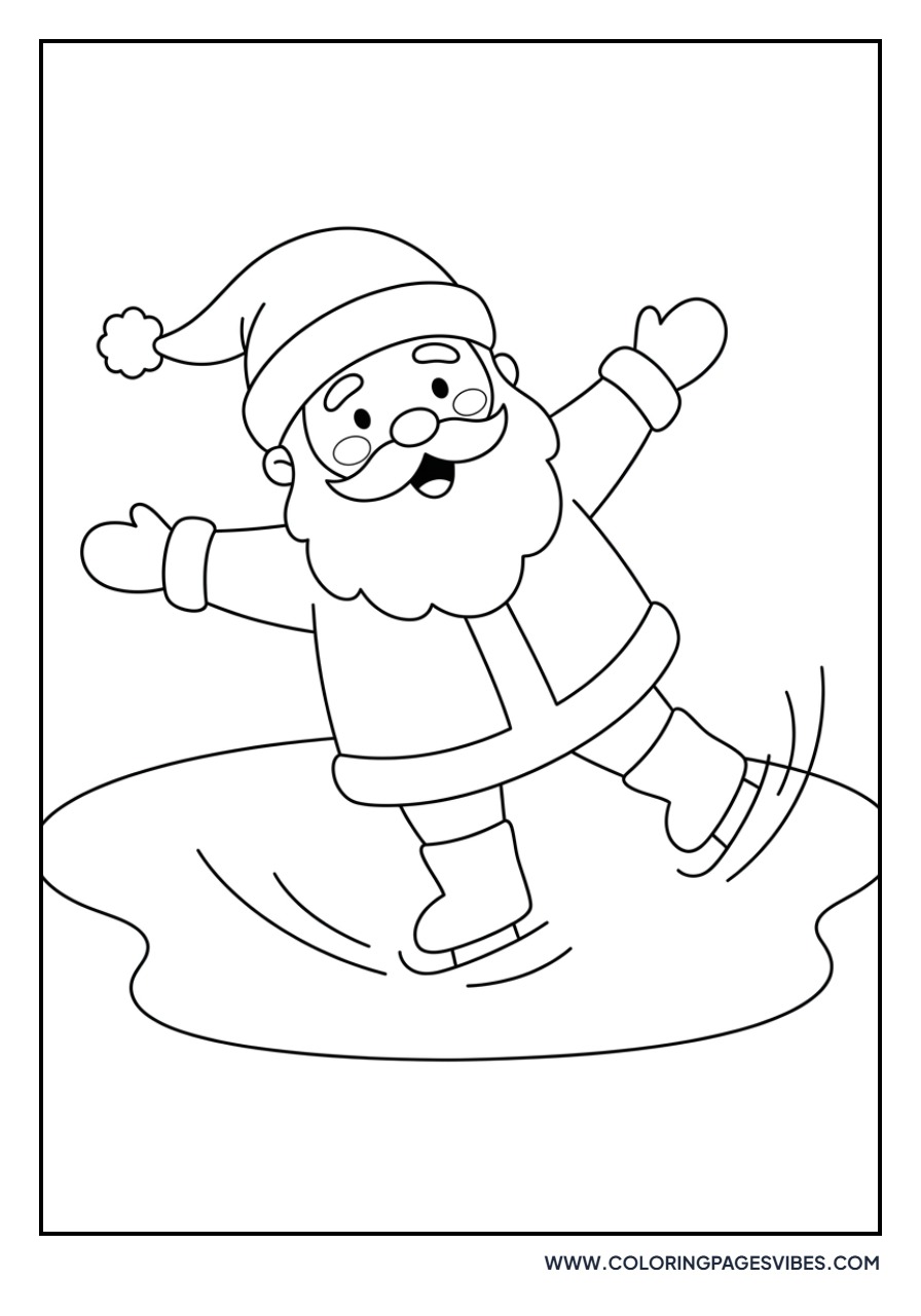 Santa Sliding on Ice