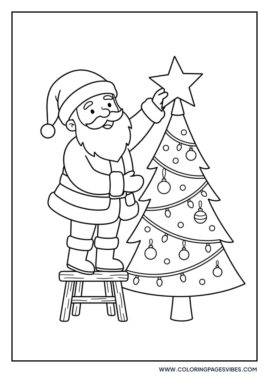 Santa Topping the Tree