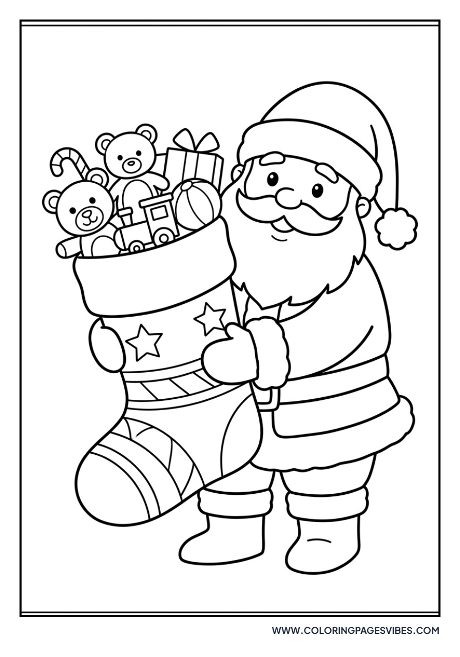 Santa with a Giant Stocking