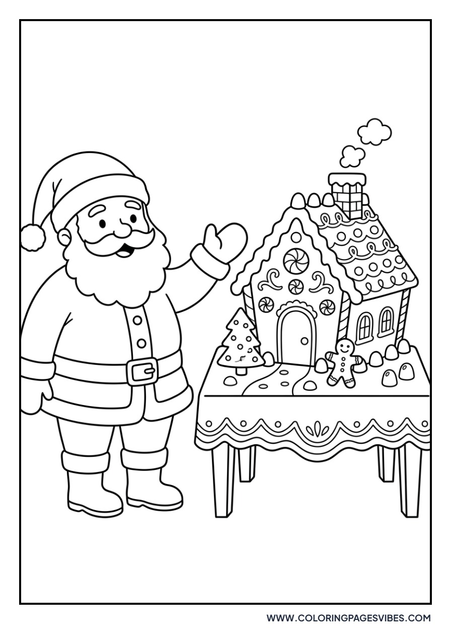 Santa with a Gingerbread House