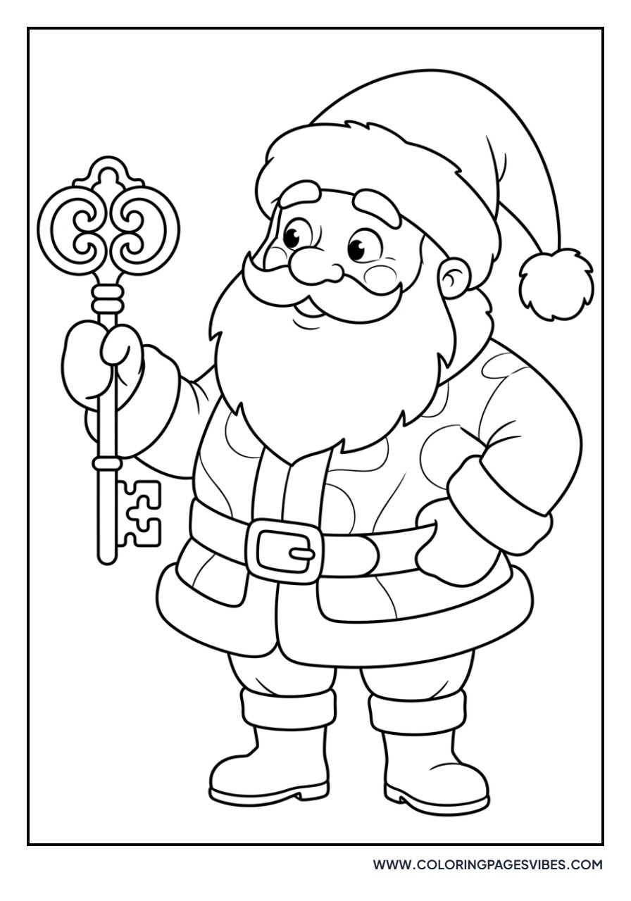 Santa with a Large Key