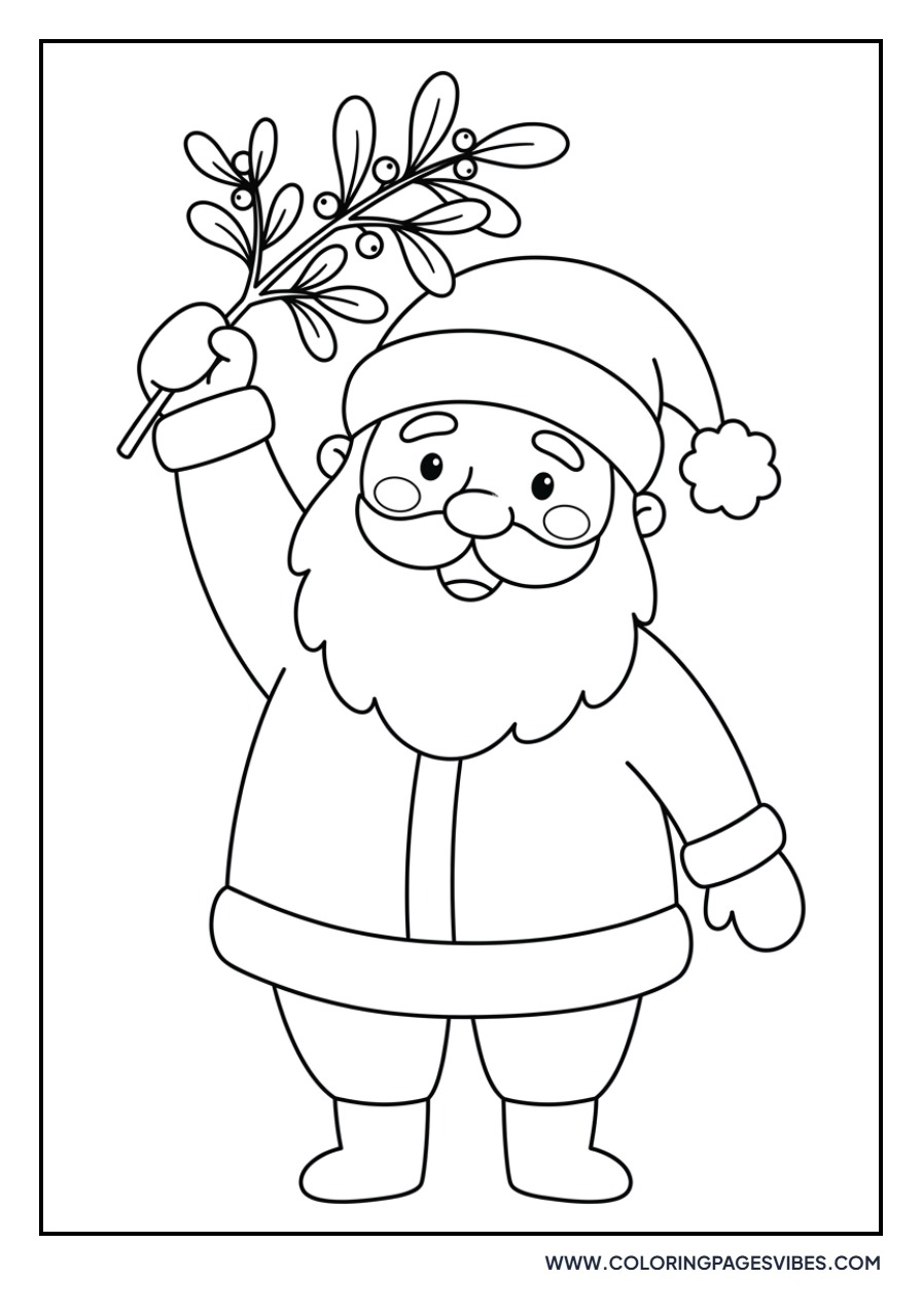 Santa with a Large Mistletoe