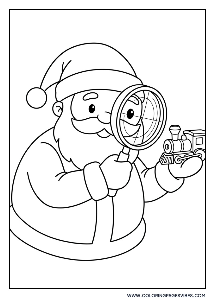 Santa with a Magnifying Glass