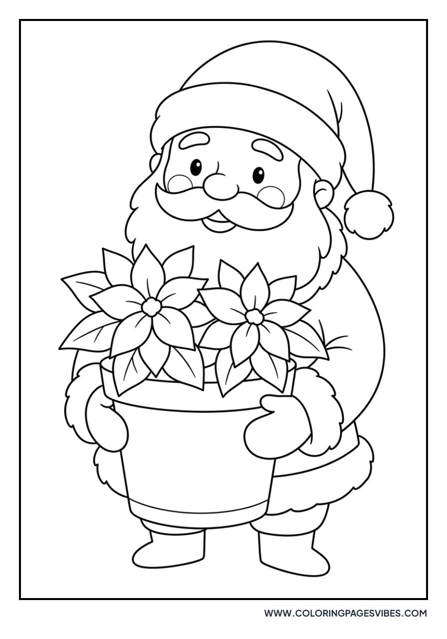Santa with a Poinsettia