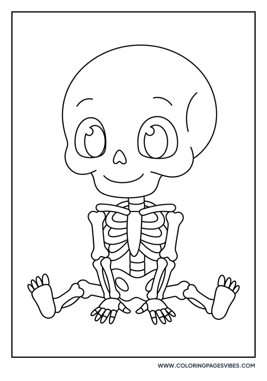 Kawaii Skeleton Sitting