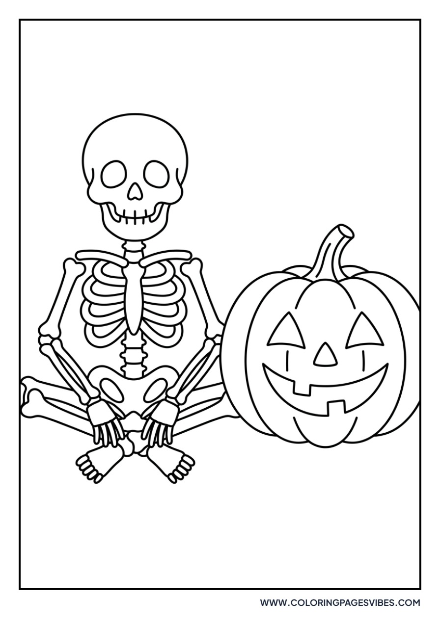 Skeleton and Pumpkin Friend