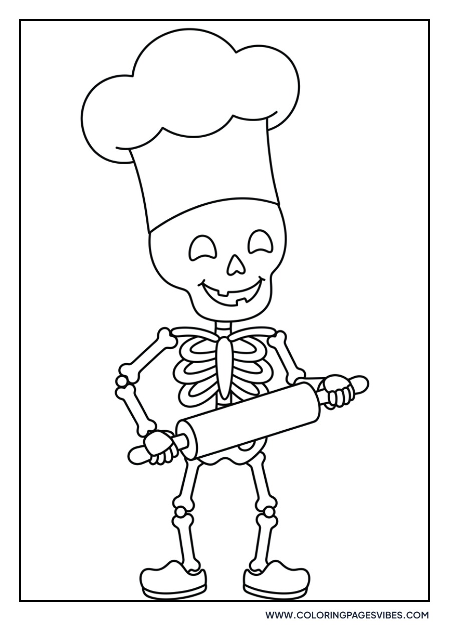 Skeleton Chef with Hat