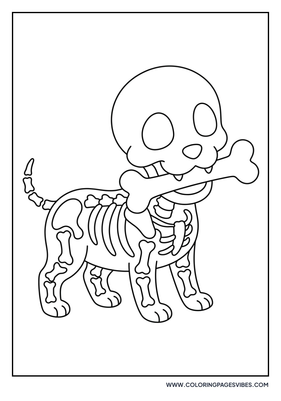 Skeleton Dog with Bone