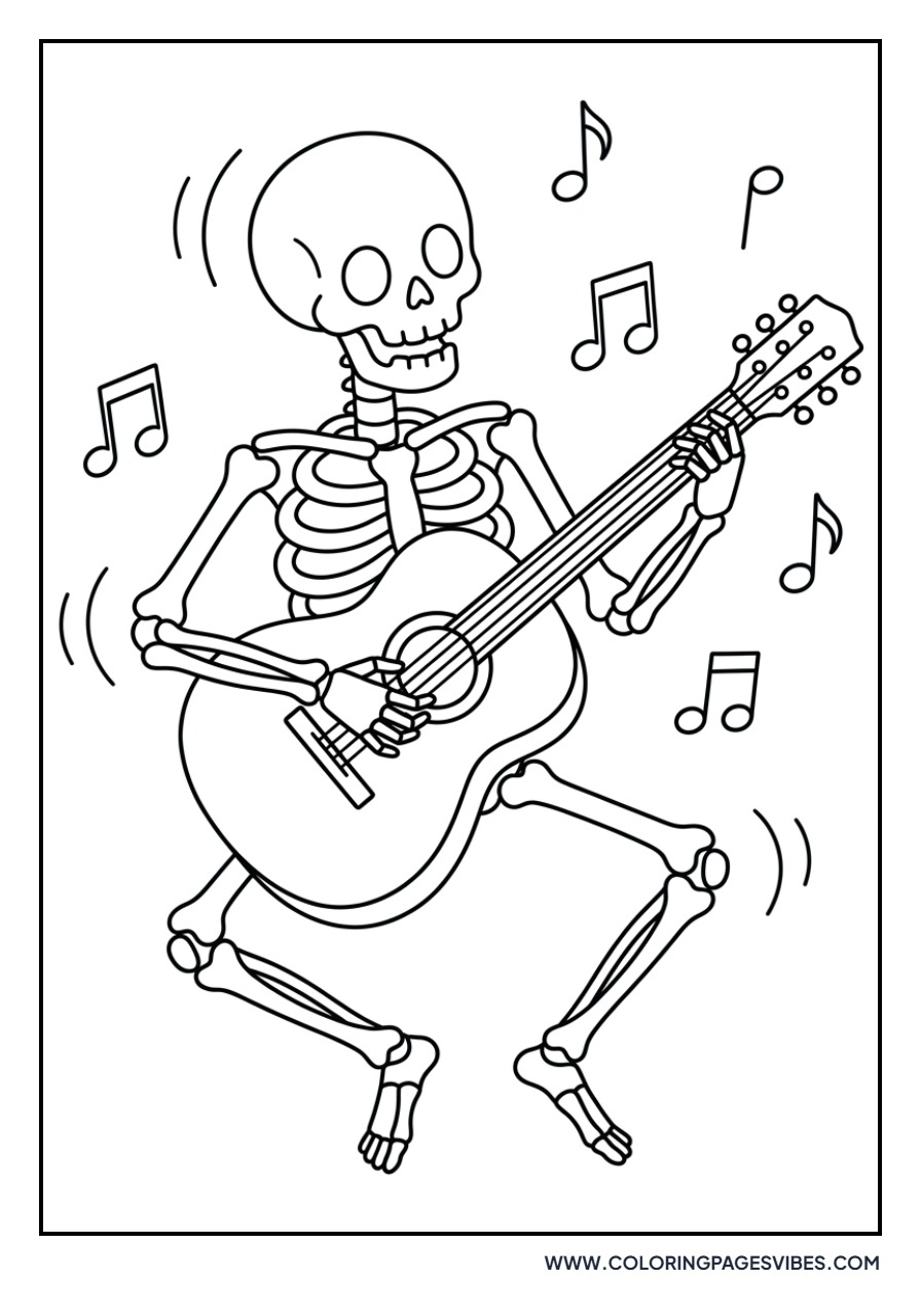 Skeleton Playing Guitar