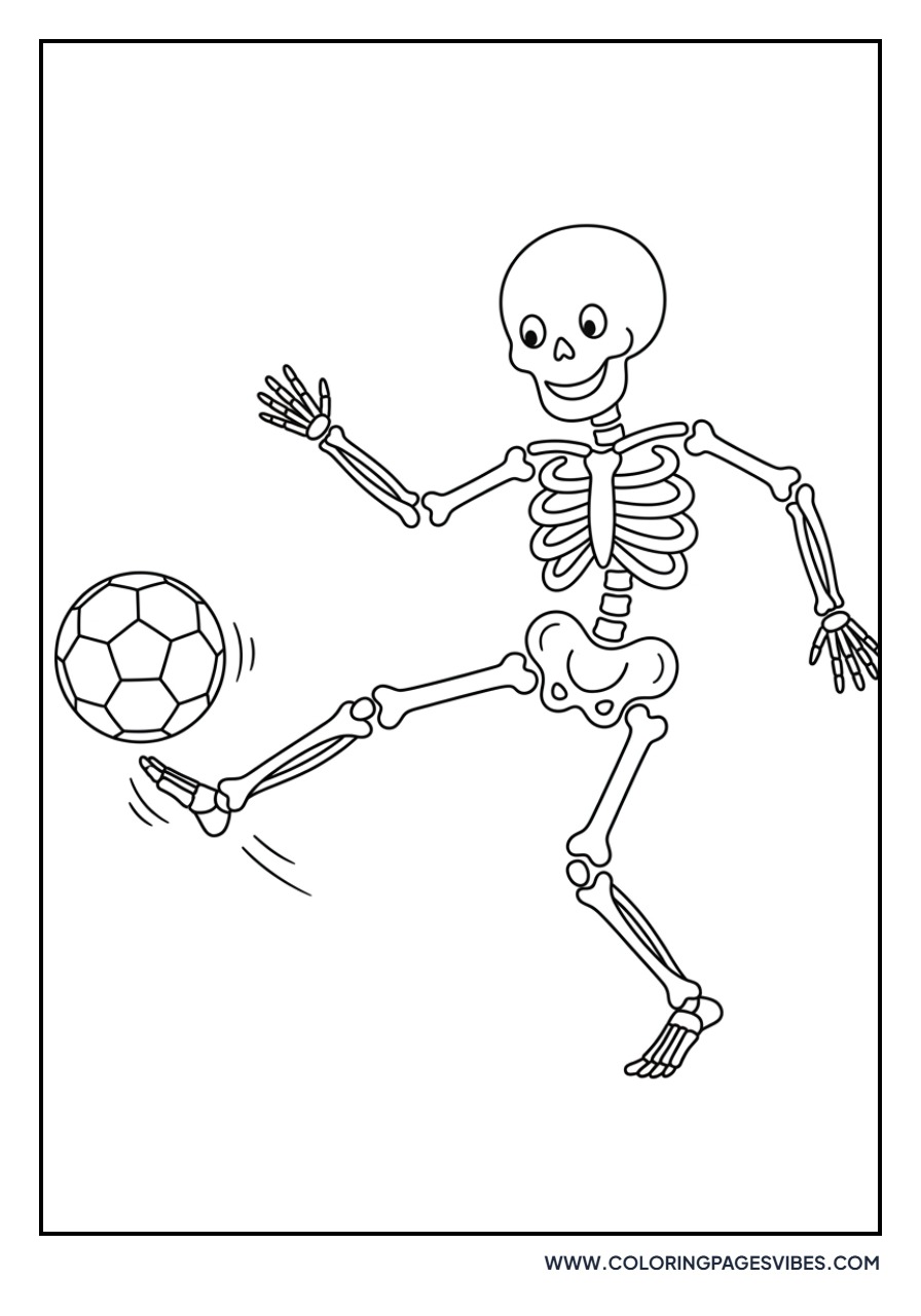Skeleton Playing Soccer