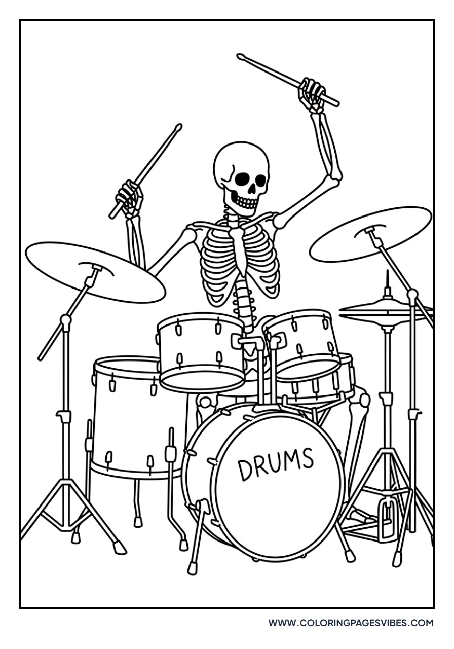 Skeleton Playing the Drums