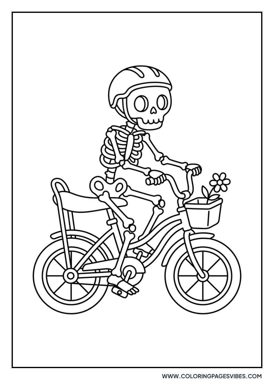 Skeleton Riding a Bicycle