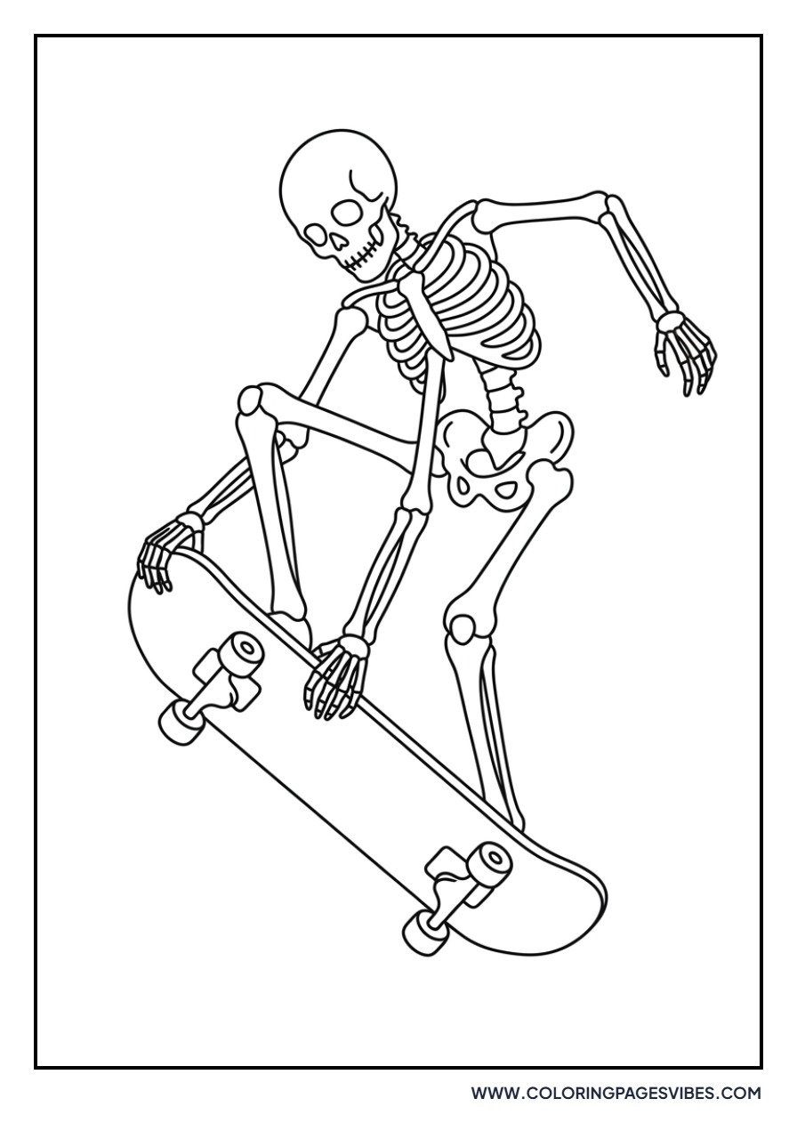 Skeleton Riding a Skateboard