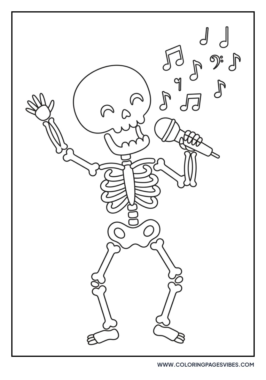 Skeleton Singing into Mic