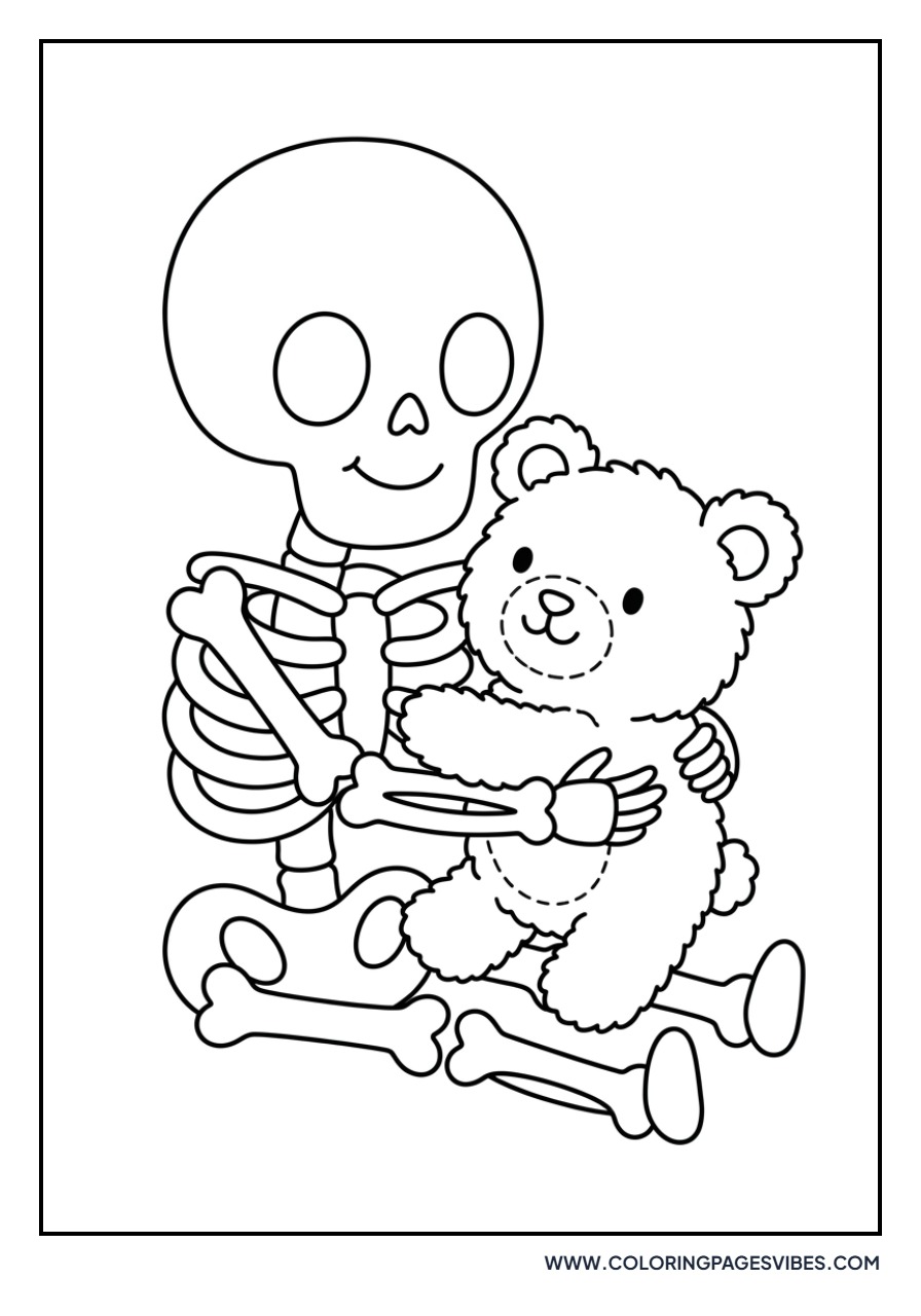 Skeleton with a Teddy Bear
