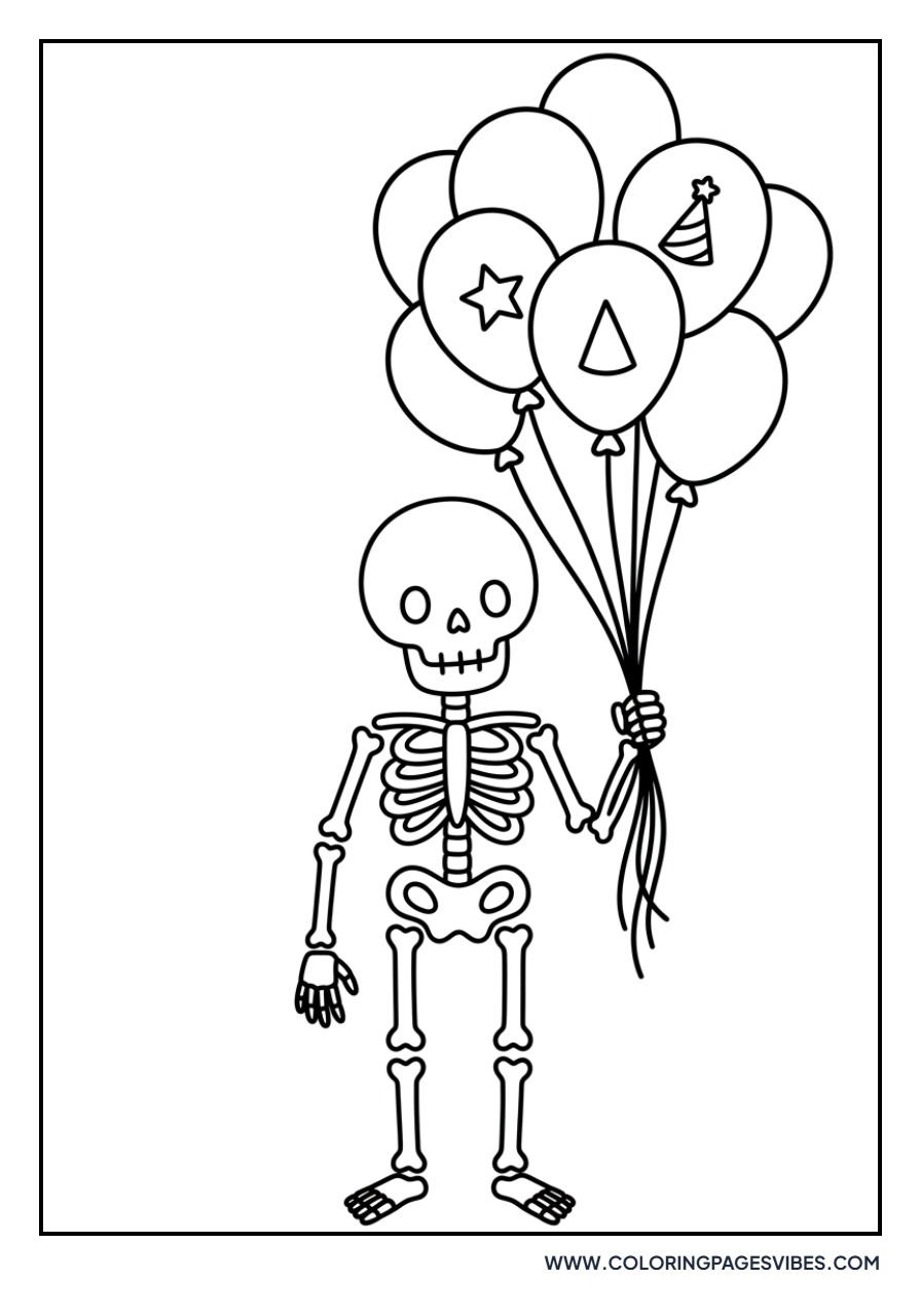 Skeleton with Balloons