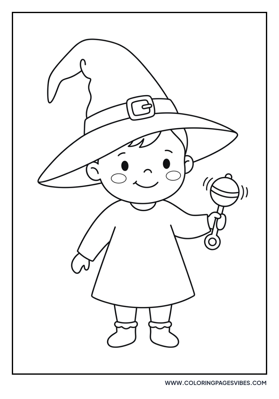Baby Witch with Big Hat