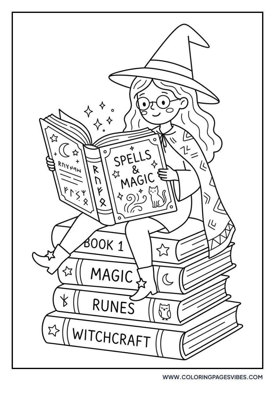 Little Witch Reading Spells