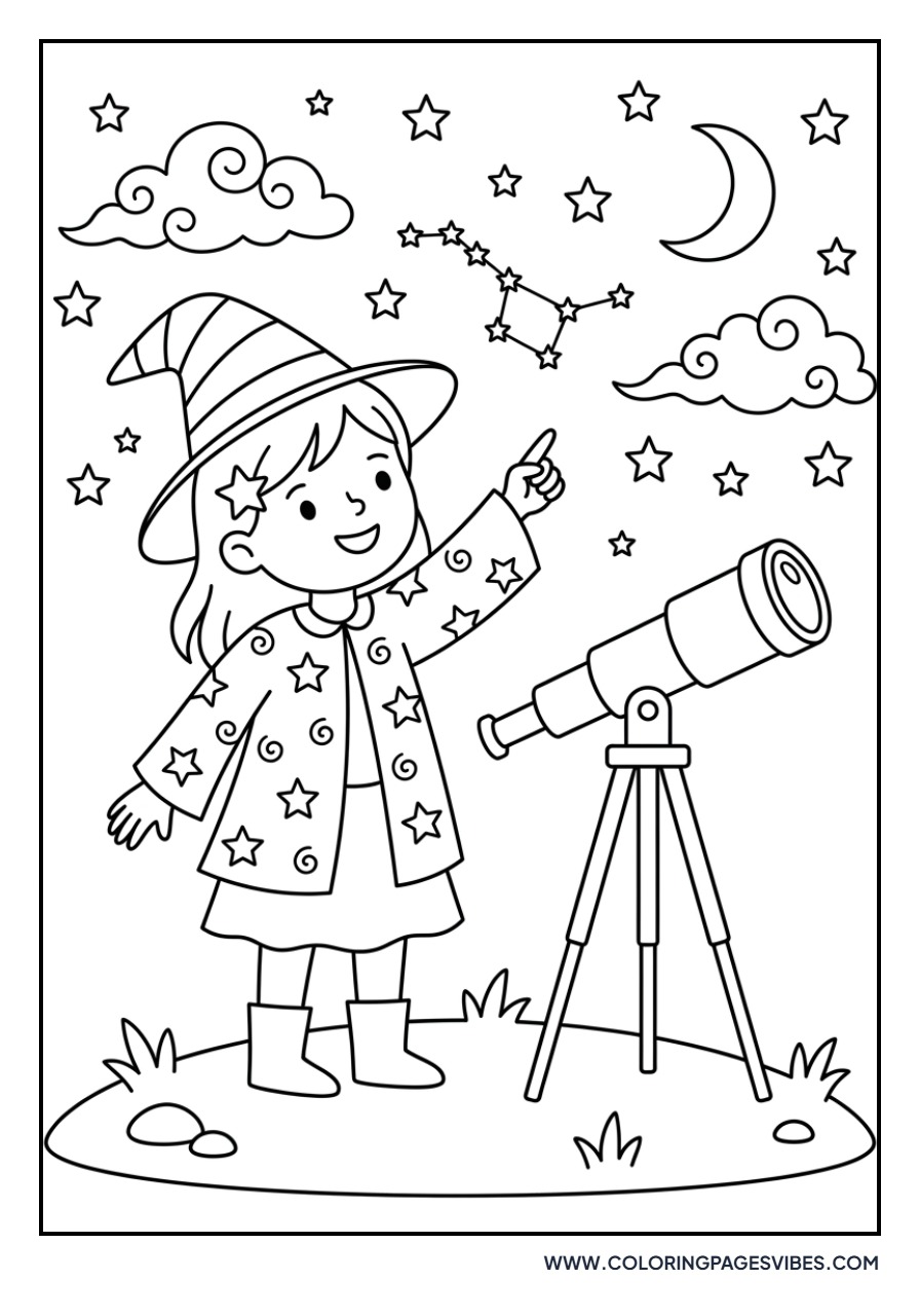 Witch and the Starry Sky