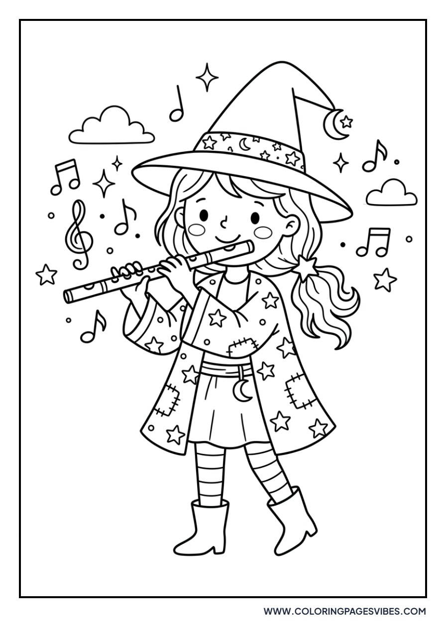 Witch Playing a Flute