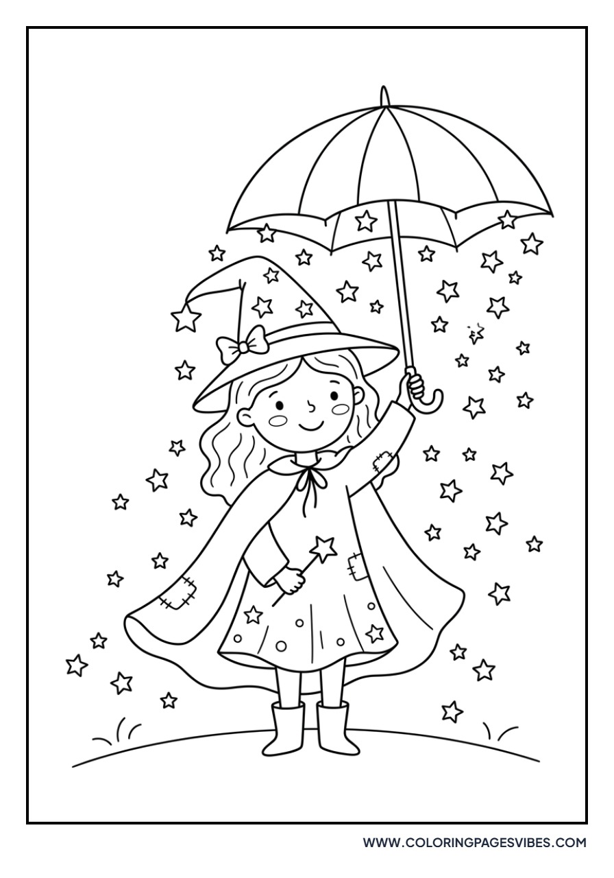Witch under an Umbrella