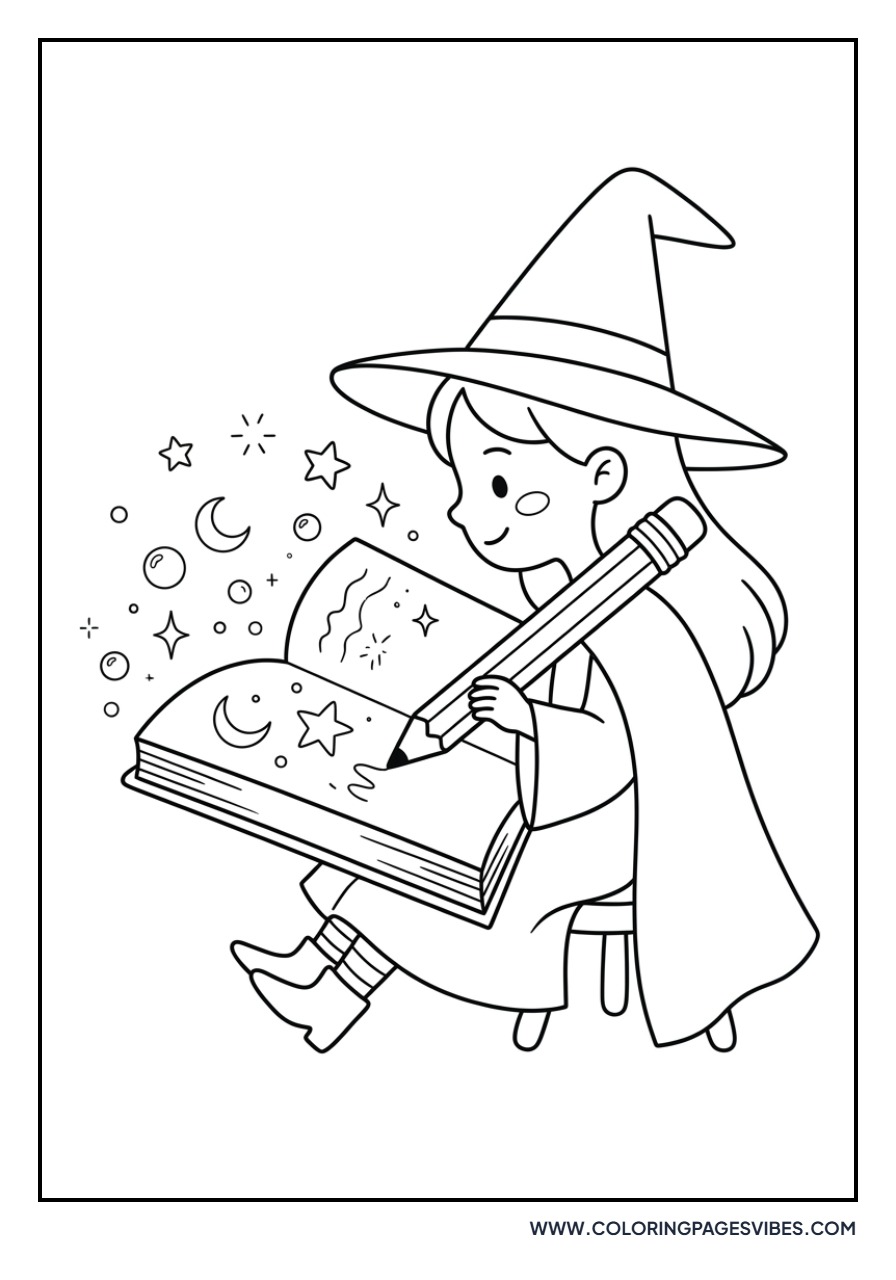 Witch with a Giant Pencil