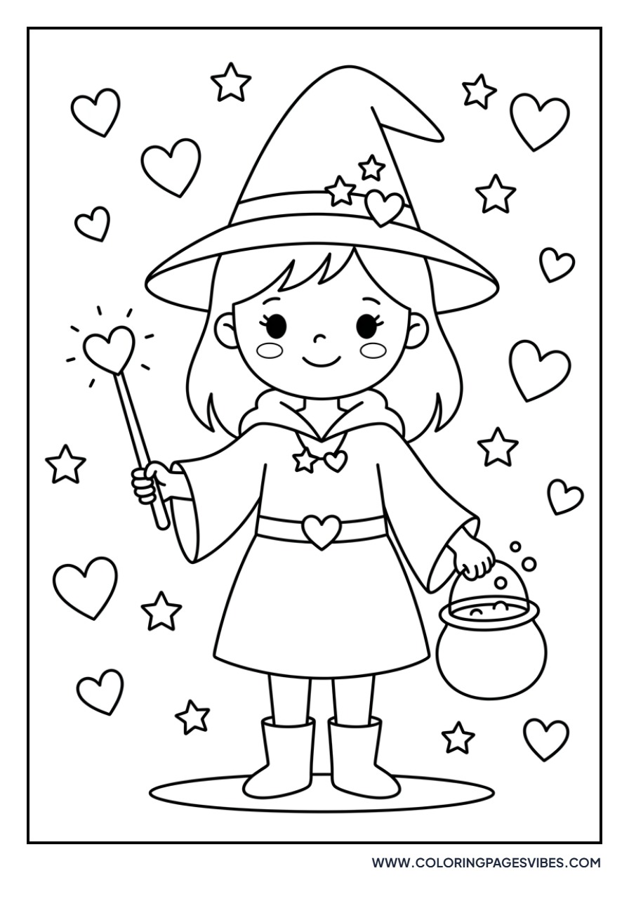 Witch with a Heart Wand
