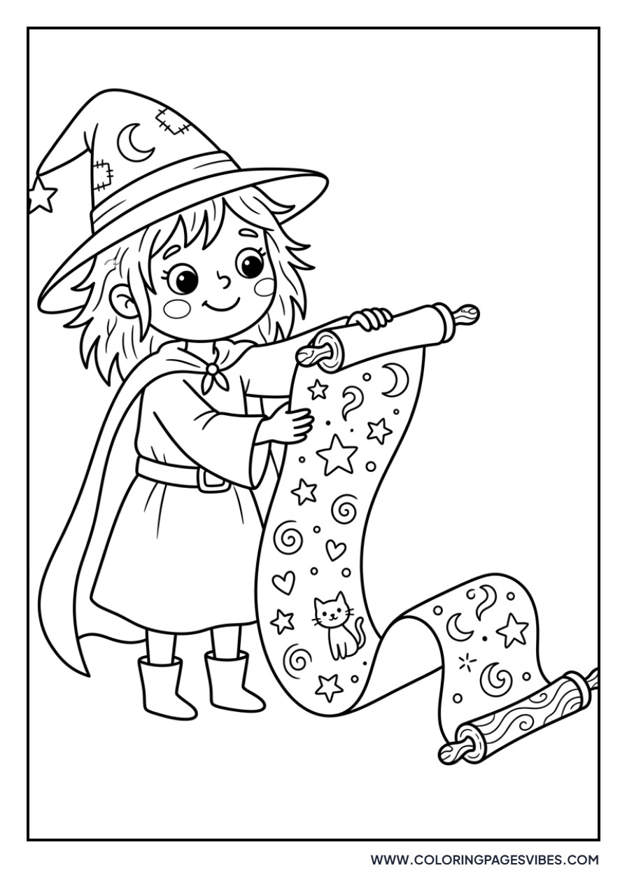 Witch with a Large Scroll