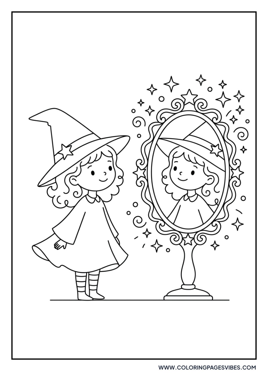 Witch with a Magic Mirror