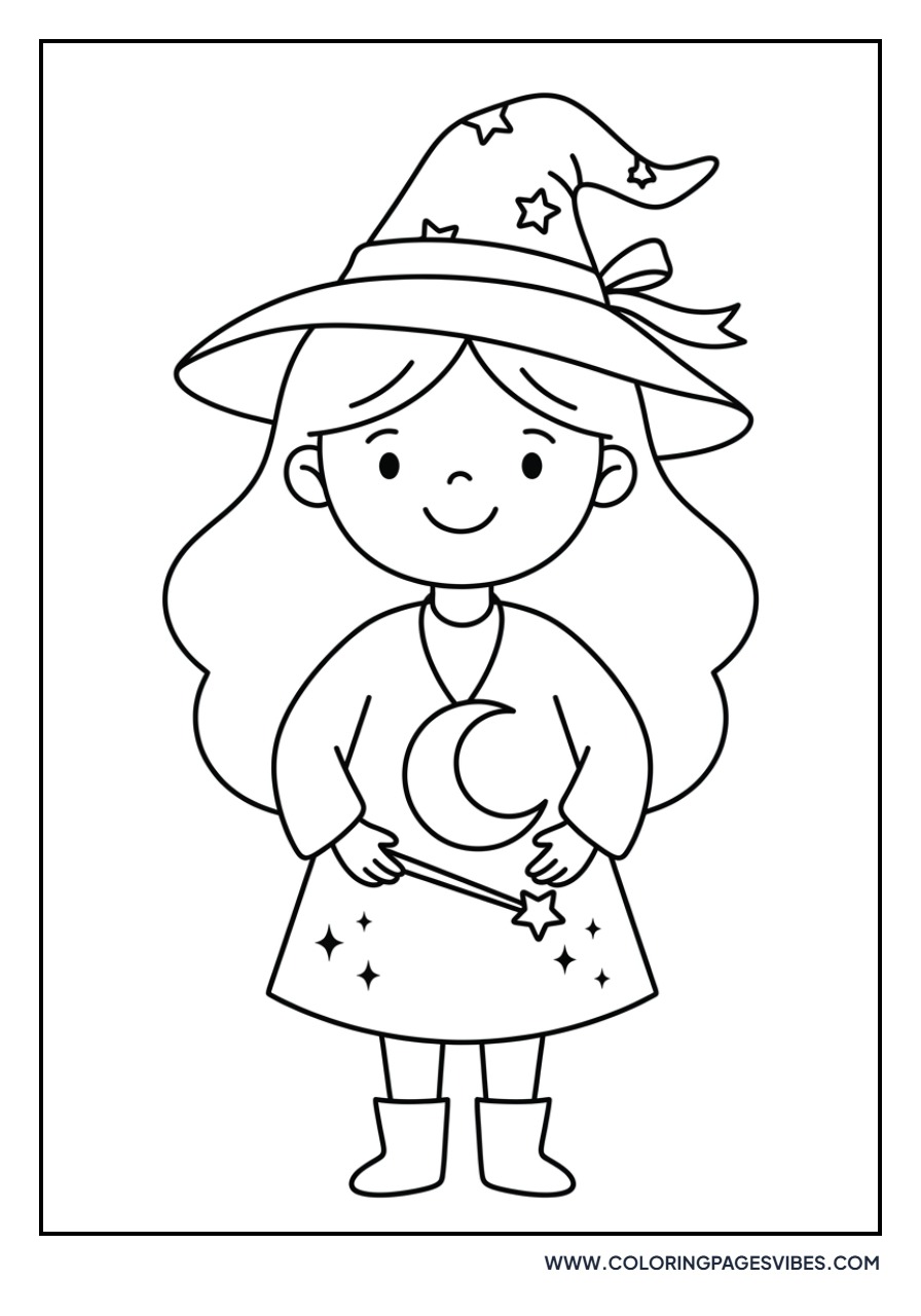 Witch with a Moon Necklace