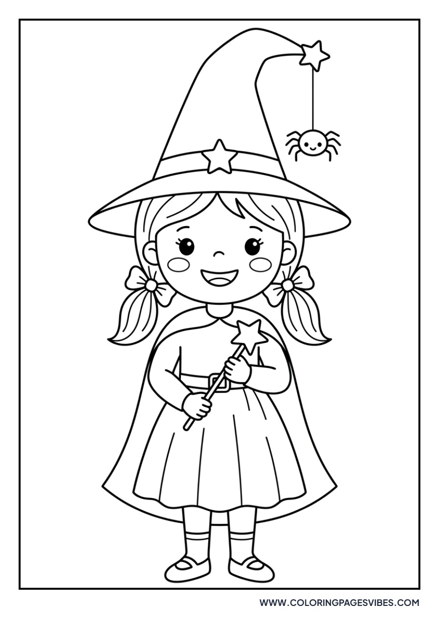 Witch with a Spider on Hat