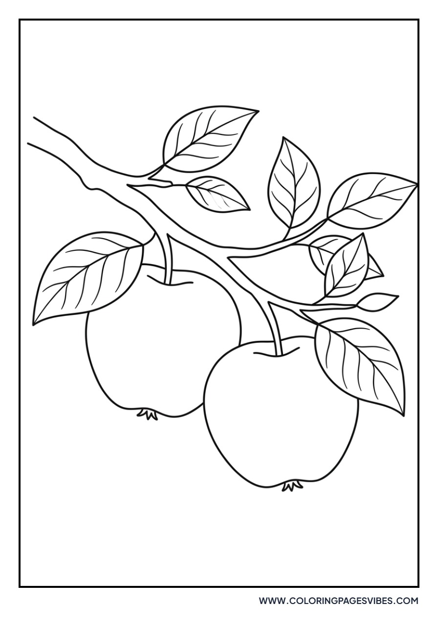 Apple Branch with Leaves