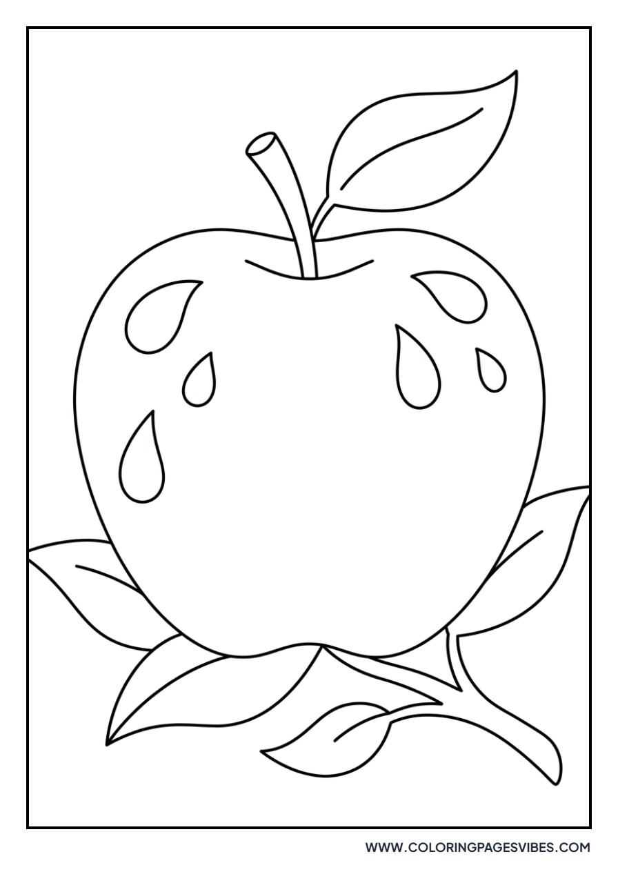Apple with Raindrops