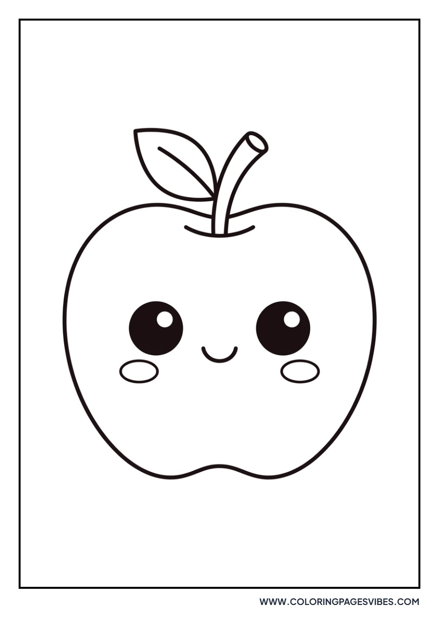 Kawaii Smiling Apple