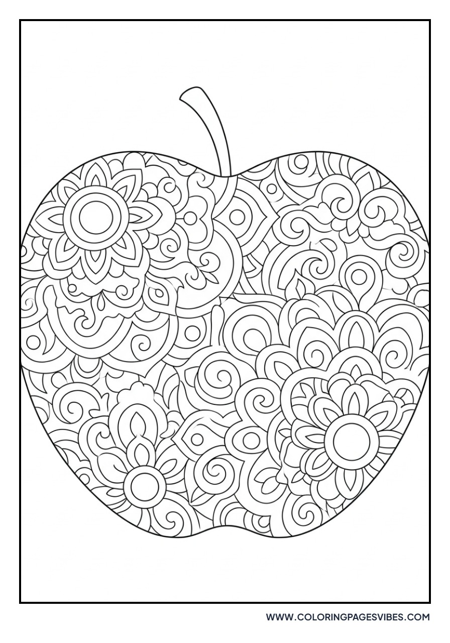 Zen Doodled Apple
