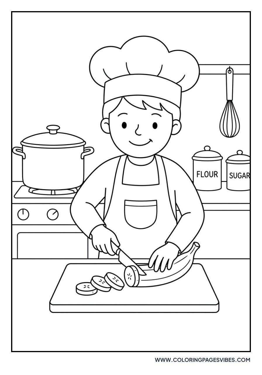 Banana Chef Slicing