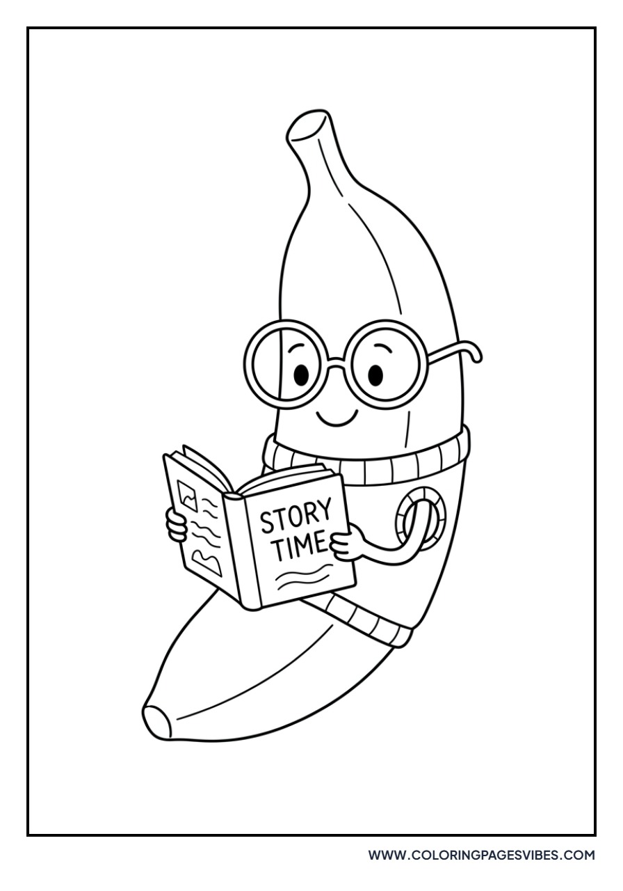 Banana Reading a Book