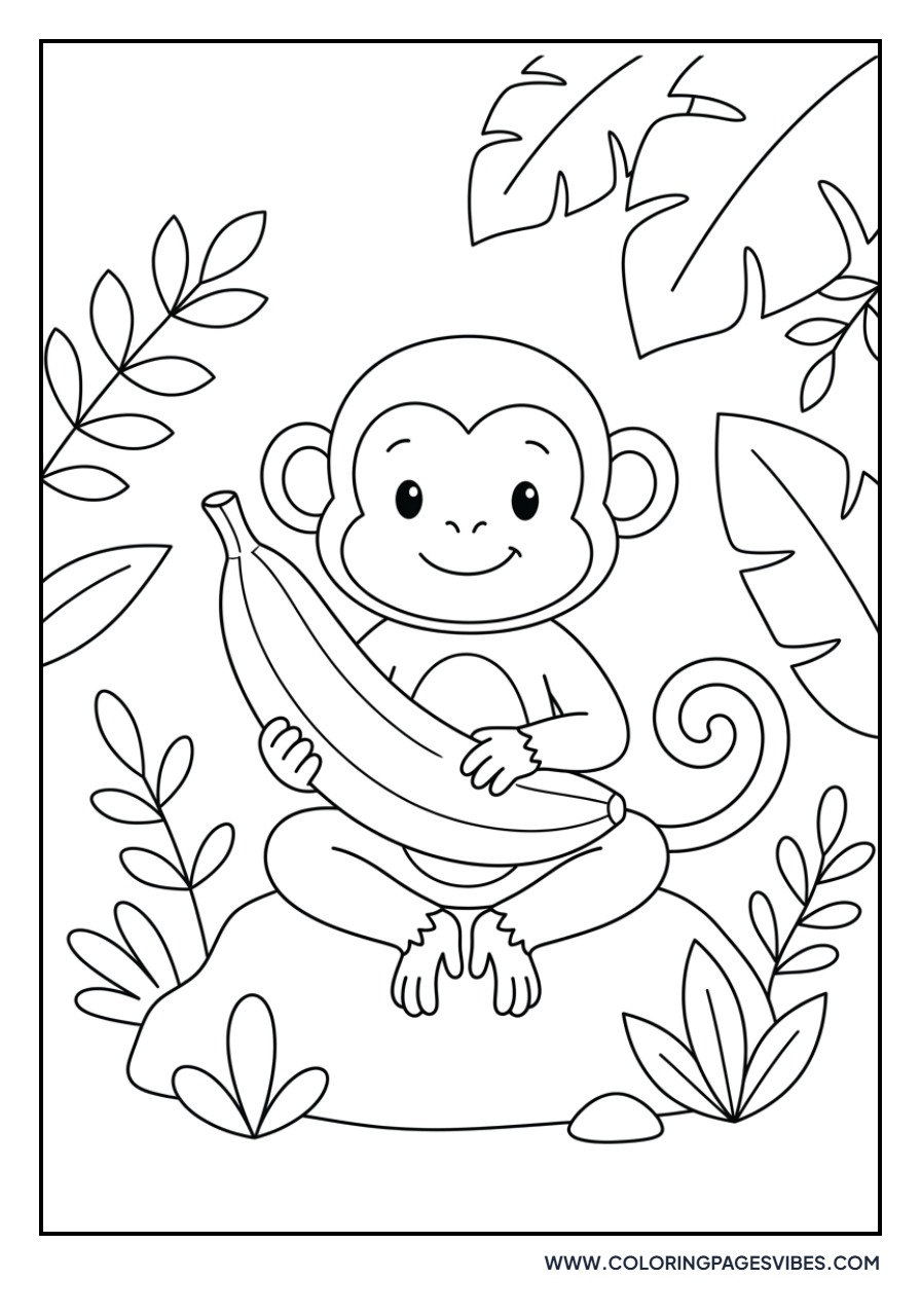 Monkey Holding a Banana