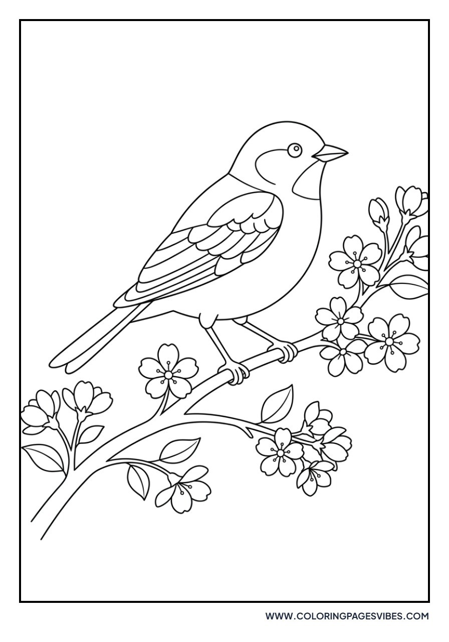 Bird on a Blossom Branch