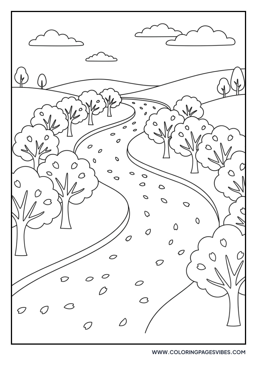 Cherry Blossom River Bank
