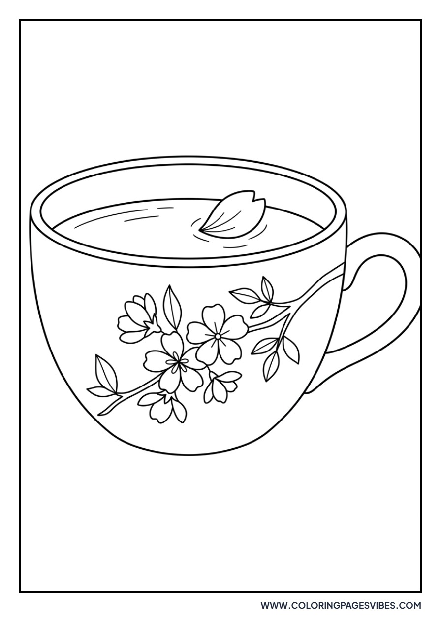 Cherry Blossom Tea Cup
