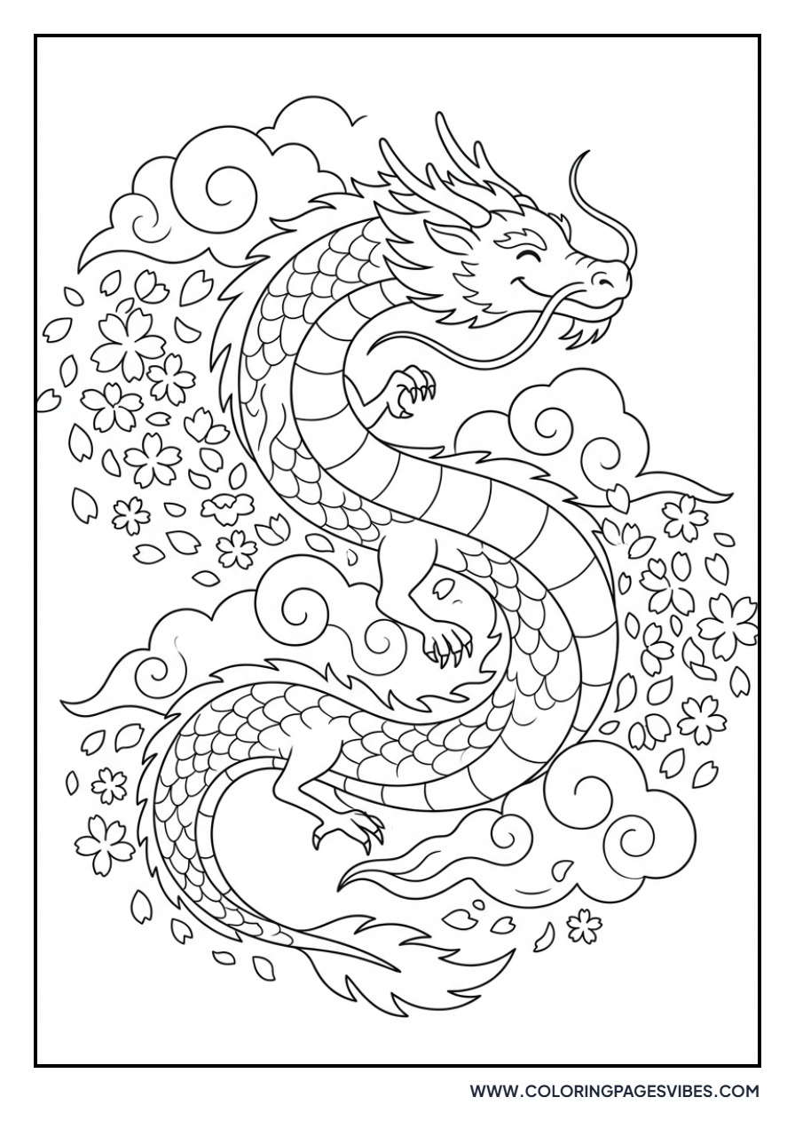 Dragon and Cherry Blossoms