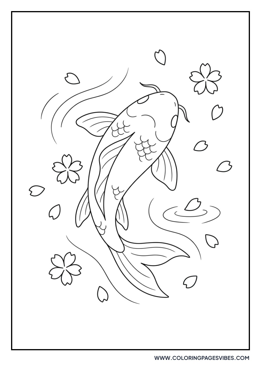 Koi Fish and Sakura