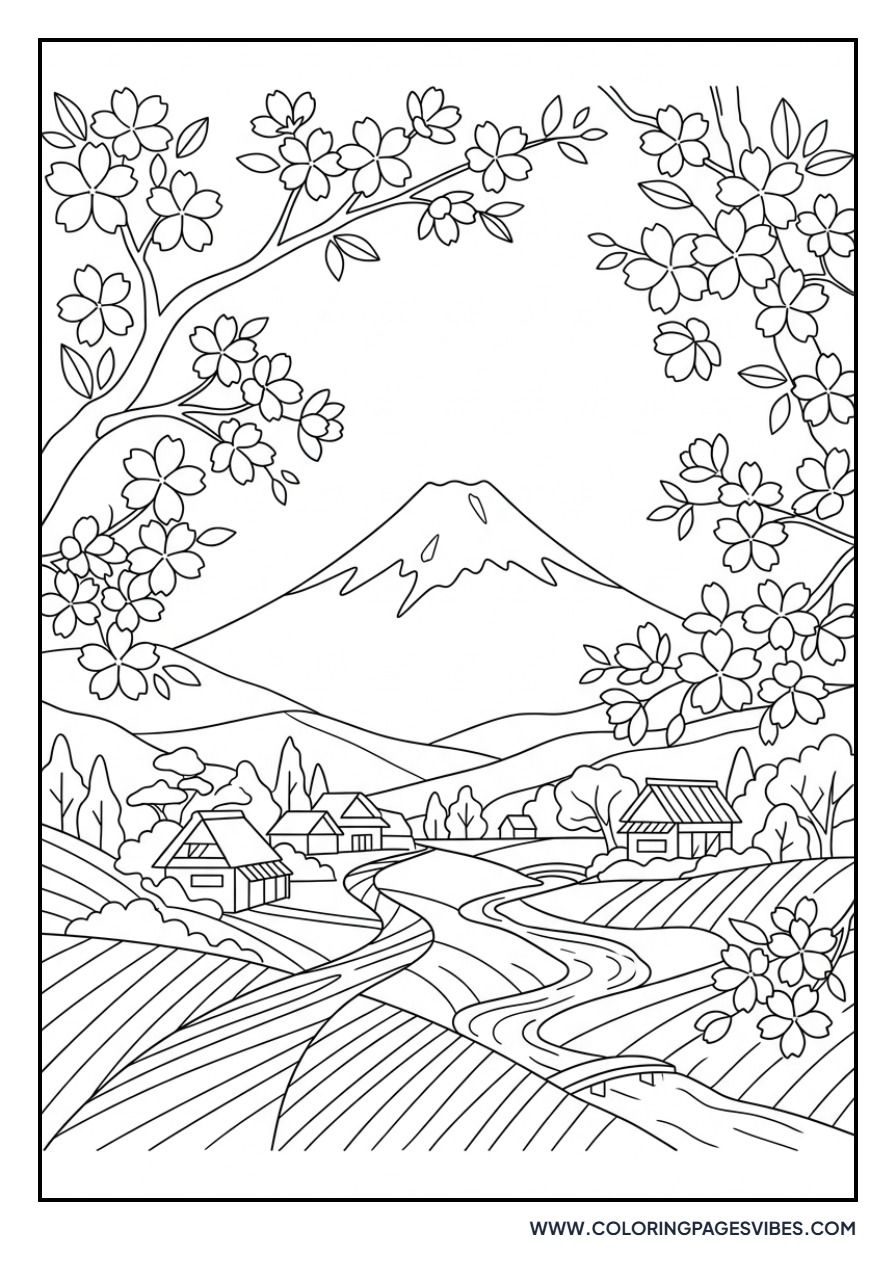 Sakura and Mount Fuji